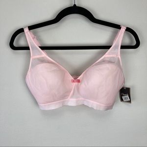 NWT Chantelle T Back J Hook Mesh Pink Bra Size Large / L